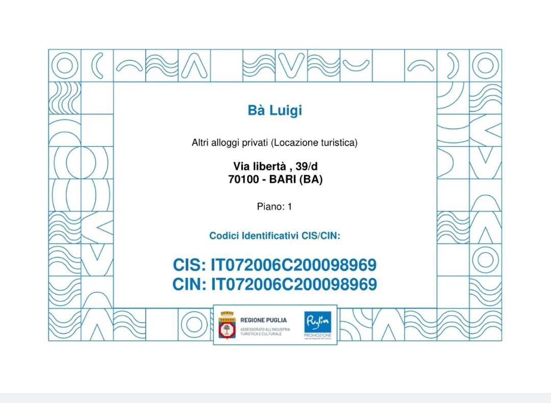 Ba Luigi Lägenhet Bari Exteriör bild